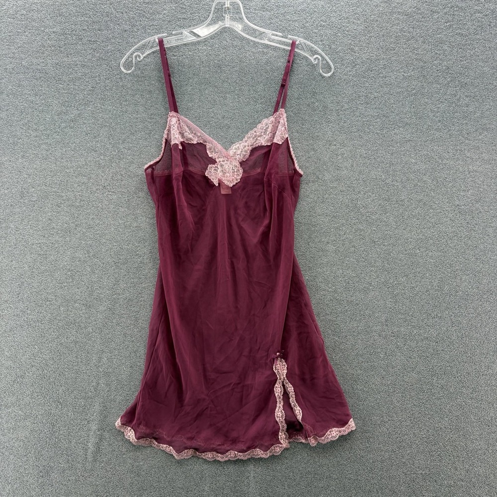 Victorias Secret Nightie Womens Small Purple Sheer Lace Babydoll Slip Chemise